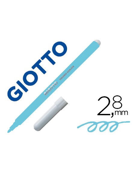 Rotulador giotto turbo color lavable con punta bloqueada unicolor azul claro