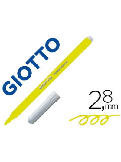 Rotulador giotto turbo color lavable con punta bloqueada unicolor amarillo
