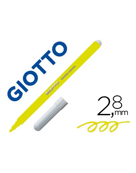 Rotulador giotto turbo color lavable con punta bloqueada unicolor amarillo