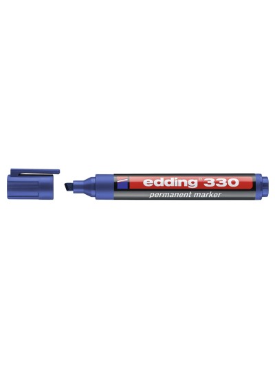 Rotulador edding marcador permanente 330 azul punta biselada 1-5 mm recargable