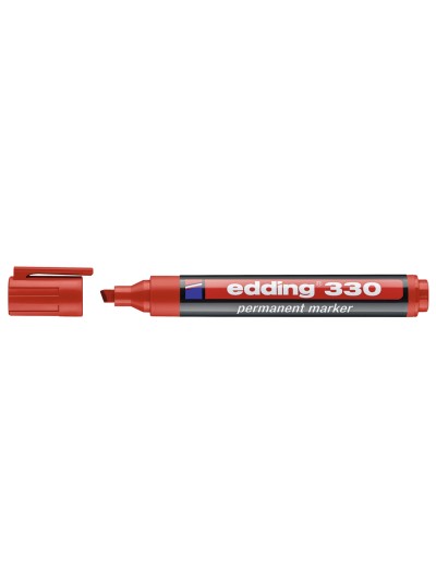 Rotulador edding marcador permanente 330 rojo punta biselada 1-5 mm recargable