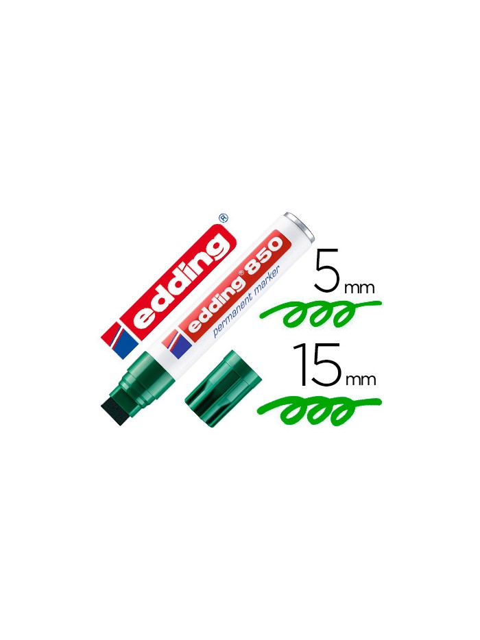 Rotulador edding marcador permanente 850 verde punta biselada 5-15 mm recargable Rotulador edding marcador permanente 850 verde punta biselada 5-15 mm recargable