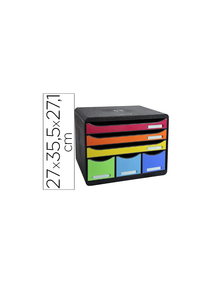 Fichero cajones sobremesa exacompta iderama arlequin 6 cajones multicolores 270x355x271 mm Fichero cajones sobremesa exacompta iderama arlequin 6 cajones multicolores 270x355x271 mm