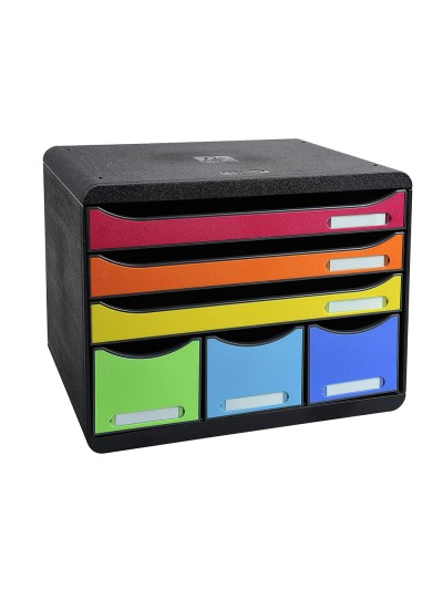Fichero cajones sobremesa exacompta iderama arlequin 6 cajones multicolores 270x355x271 mm