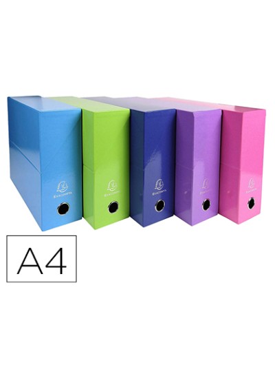 Caja transferencia exacompta iderama din a4 lomo 90 mm colores surtidos