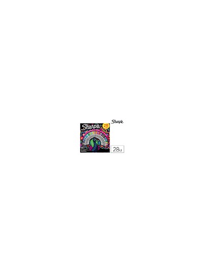 Rotulador sharpie permanente punta fina caja de 28 unidades colores surtidos