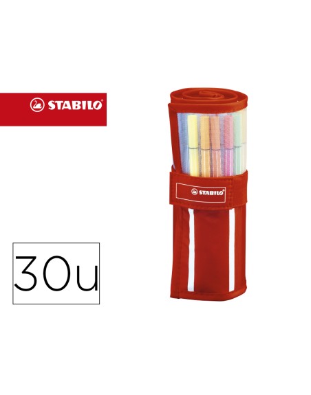 Rotulador stabilo punta de fibra pen 68 estuche rollerset de 30 unidades colores surtidos