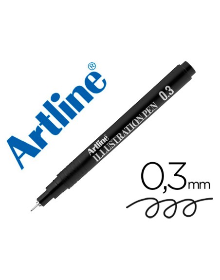 Rotulador artline calibrado micrometrico negro illustration pen ek-283iln punta poliacetal 0,3mm