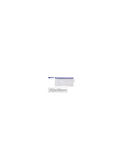 Bolsa multiusos tarifold pvc 250x115 mm apertura superior con cremallera portaboligrafo y correa color azul