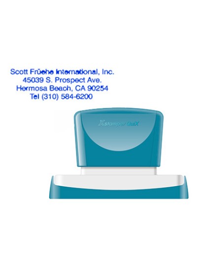 Sello x'stamper quix personalizable color azul medidas 28x78 mm q-24