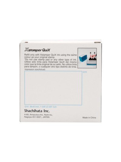 Sello x'stamper quix personalizable color azul medidas 36x61 mm q-16