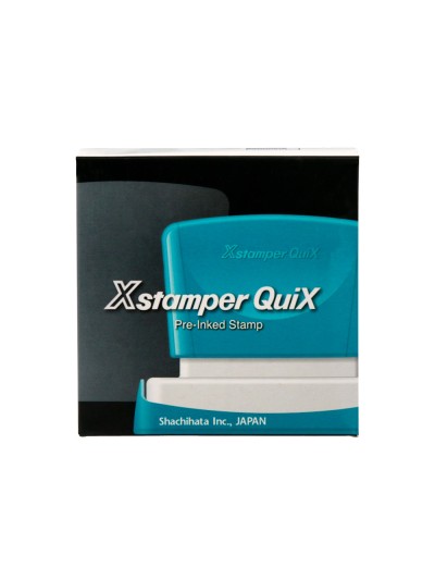 Sello x'stamper quix personalizable color azul medidas 24x49 mm q-12