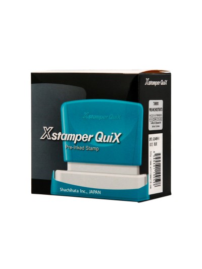 Sello x'stamper quix personalizable color azul medidas 24x49 mm q-12