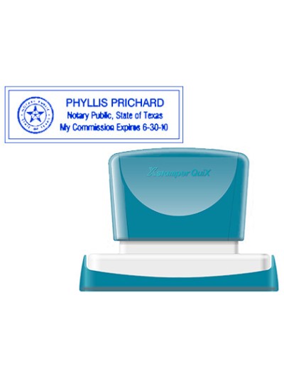Sello x'stamper quix personalizable color azul medidas 22x69 mm q-18