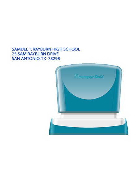 Sello x'stamper quix personalizable color azul medidas 14x60 mm q-14