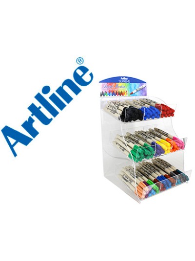 Rotulador artline supreme brush base de agua punta tipo pincel trazo variable expositor de 108 unidades