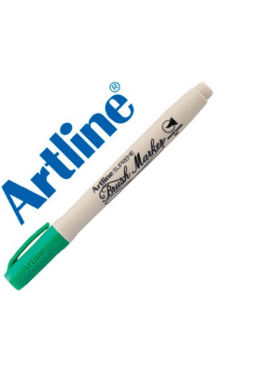 Rotulador artline supreme brush pintura base de agua punta tipo pincel trazo variable verde
