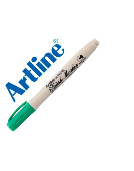 Rotulador artline supreme brush pintura base de agua punta tipo pincel trazo variable verde