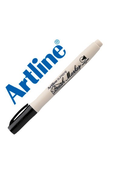 Rotulador artline supreme brush pintura base de agua punta tipo pincel trazo variable negro