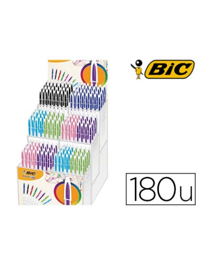 Boligrafo bic cristal up bicolor punta de 1,2 mm expositor de 180 unidades colores surtidos