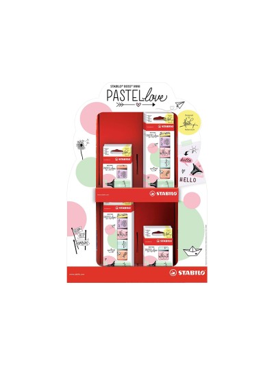 Rotulador stabilo boss mini pastel love expositor de 72 unidades colores surtidos