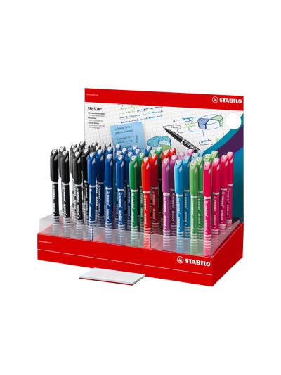 Rotulador stabilo sensor punta de fibra 0,3 mm expositor de 48 unidades colores surtidos