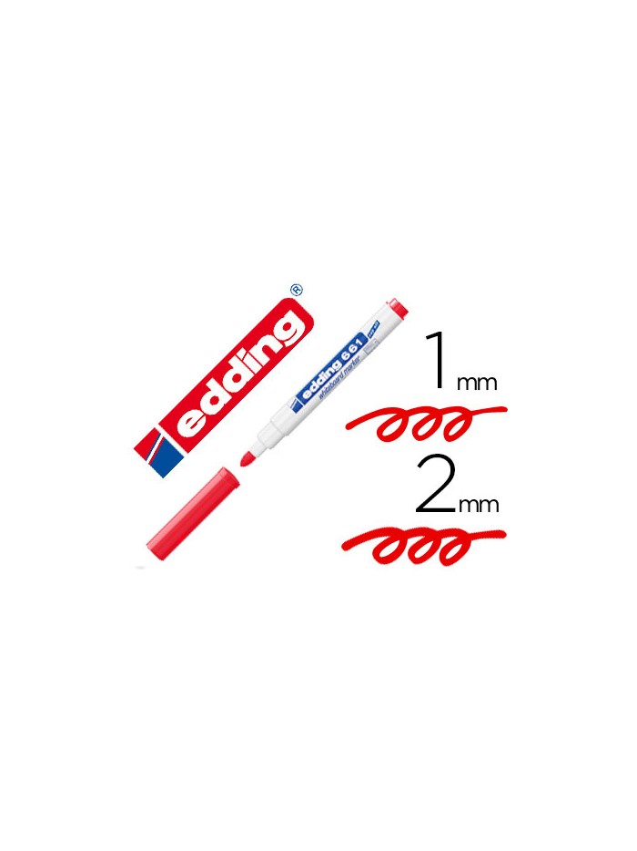 Rotulador edding para pizarra blanca 661 color rojo punta redonda 1-2 mm Rotulador edding para pizarra blanca 661 color rojo punta redonda 1-2 mm