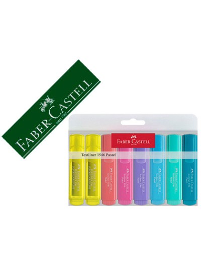 Rotulador faber fluorescente 1546 color pastel estuche 8 unidades surtidas
