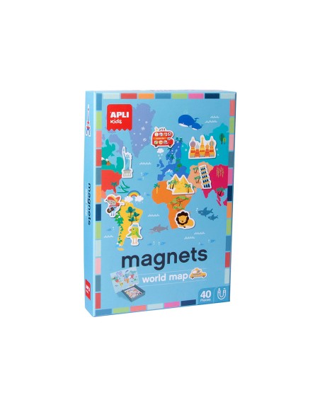 Juego apli didactico magnetico mapa mundi 40 piezas