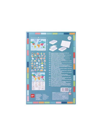 Juego apli didactico magnetico mapa mundi 40 piezas
