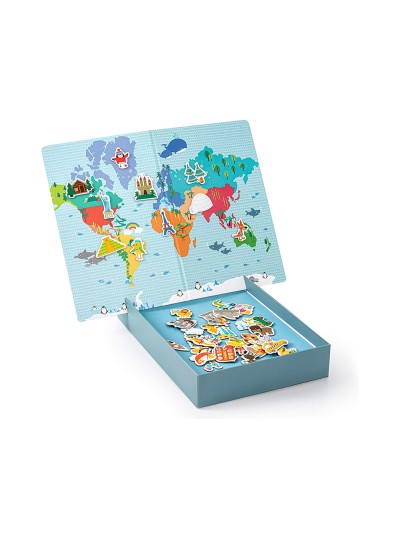 Juego apli didactico magnetico mapa mundi 40 piezas