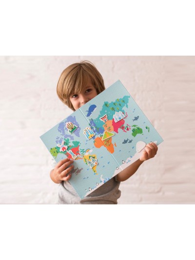 Juego apli didactico magnetico mapa mundi 40 piezas
