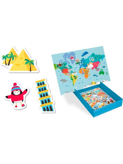 Juego apli didactico magnetico mapa mundi 40 piezas