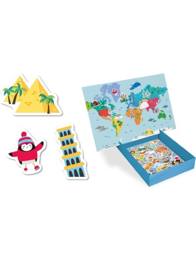 Juego apli didactico magnetico mapa mundi 40 piezas