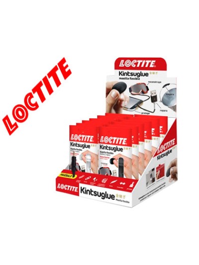 Masilla reparadora loctite kintsu glue expositor 16 unidades 8 blancas y 8 negras