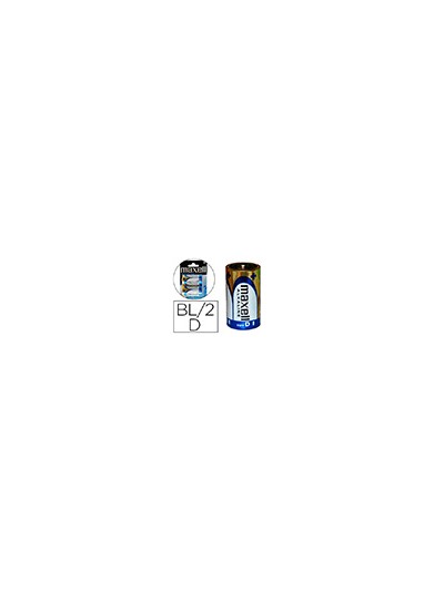 Pila maxell alcalina 1.5v tipo d lr20 blister de 2 unidades