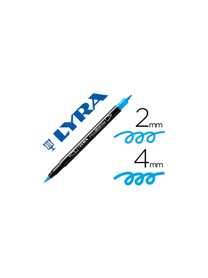 Rotulador lyra aqua brush acuarelable doble punta fina y pincel azul claro Rotulador lyra aqua brush acuarelable doble punta fina y pincel azul claro