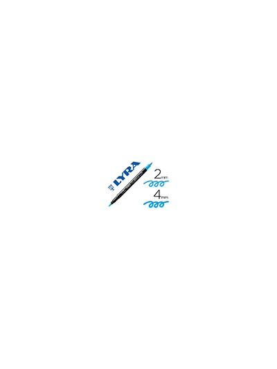 Rotulador lyra aqua brush acuarelable doble punta fina y pincel azul claro
