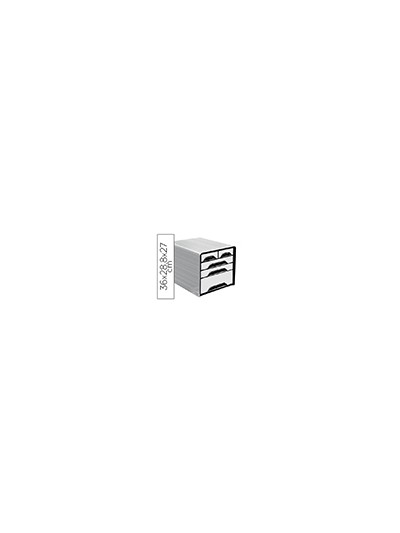 Fichero cajones de sobremesa cep 5 cajones mixtos blanco/negro 360x288x270 mm