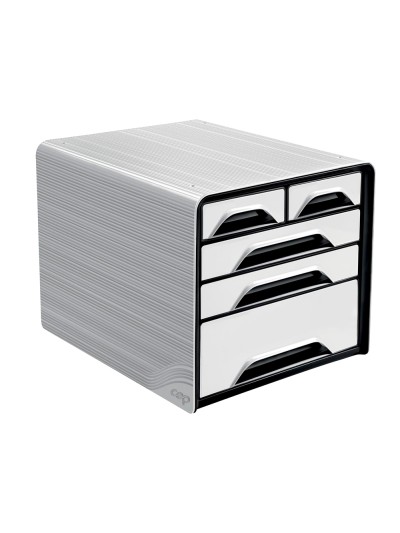 Fichero cajones de sobremesa cep 5 cajones mixtos blanco/negro 360x288x270 mm