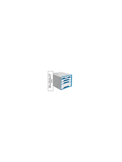 Fichero cajones de sobremesa cep 5 cajones mixtos blanco/azul 360x288x270 mm