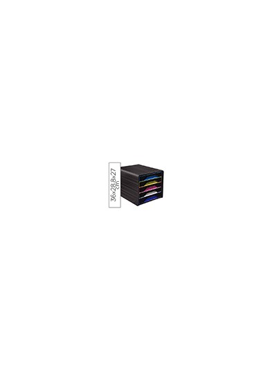 Fichero cajones de sobremesa cep 5 cajones negro/multicolor 360x288x270 mm