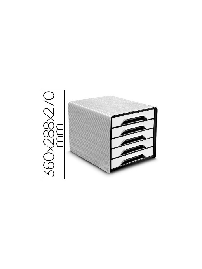 Fichero cajones de sobremesa cep 5 cajones blanco/negro 360x288x270 mm Fichero cajones de sobremesa cep 5 cajones blanco/negro 360x288x270 mm