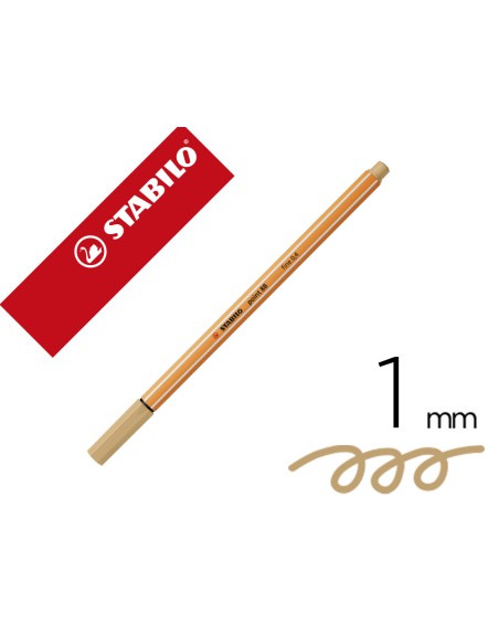 Rotulador stabilo punta de fib ra point 88 ocre punta fina 0,4mm