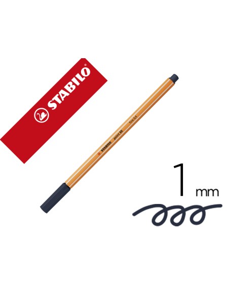 Rotulador stabilo punta de fib ra point 88 gris paynes intenso punta fina 0,4mm