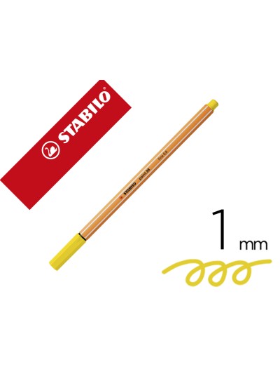 Rotulador stabilo punta de fib ra point 88 amarillo limon punta fina 0,4mm