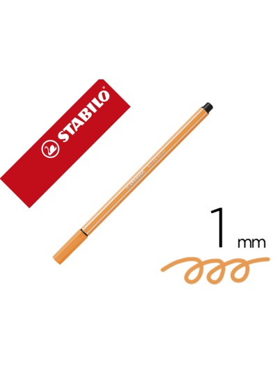 Rotulador stabilo acuarelable pen 68 naranja neon 1 mm