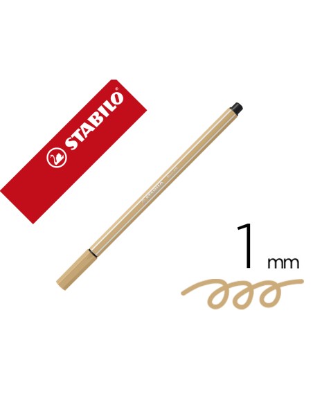 Rotulador stabilo acuarelable pen 68 ocre punta gruesa 1mm