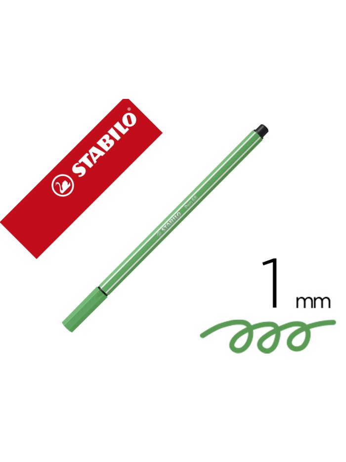 Rotulador stabilo acuarelable pen 68 esmeralda claro punta gruesa 1mm Rotulador stabilo acuarelable pen 68 esmeralda claro punta gruesa 1mm
