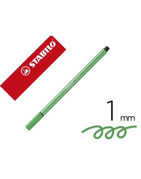Rotulador stabilo acuarelable pen 68 esmeralda claro punta gruesa 1mm